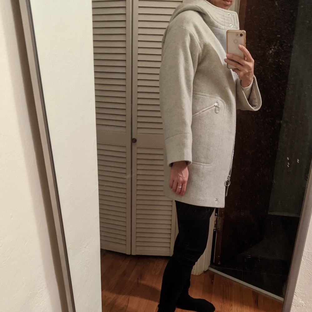 ASOS Gray Hooded Parka Coat with Formal Styling - Picture 15 of 16